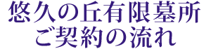 悠久の丘有限墓所ご契約の流れ